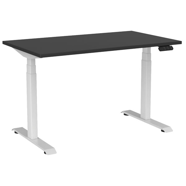 Knight Haven Desk White/Black 1200(w)x700(d)x630-1280mm(h)