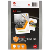 GBC IBICO BINDING COVER 250 MICRON A3 CLEAR PACK 25