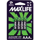 MAXLIFE BATTERY ALKALINE SIZE AAA PACK 4