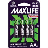 MAXLIFE BATTERY ALKALINE SIZE AA PACK 4
