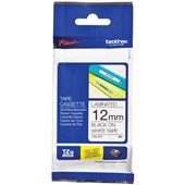 BROTHER TZE231 LAMINATED LABELLING TAPE 12MM BLACK ON WHITE