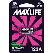 MAXLIFE BATTERY LITHIUM 123A 3 VOLT