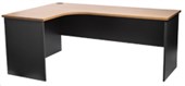 FIRSTLINE WORKSTATION LEFT HAND LH1200 X W1800 X D600 X H725MM IRONSTONE AND BEECH