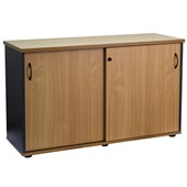 FIRSTLINE CREDENZA 2 DOOR W1200 X D450 X H730MM IRONSTONE AND BEECH