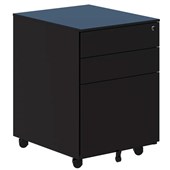 METALICON CUBE PEDESTAL 2 DRAWER 1 FILE POWDERCOAT W410 X D500 X H575MM BLACK