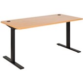 PULSE DESK 1800MM BLACK METAL FRAME BEECH TOP