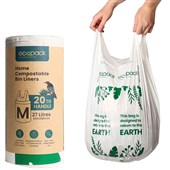 ECOPACK BIN LINERS KITCHEN COMPOSTABLE 30L ROLL 20