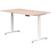SUMMIT II ELECTRIC DESK W1500 X D800 X H6151255MM WHITE FRAME REFINED OAK