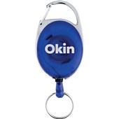 OKIN RETRACTABLE SNAP LOCK KEY HOLDER BLUE