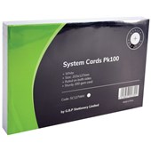 OSC SYSTEM CARDS 203 X 127MM WHITE PACK 100