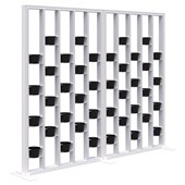 CONNECT ZONE DIVIDER  PLANTER L2400 x H1890MM SNOW VELVET WITH WHITE FRAME