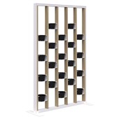 CONNECT ZONE DIVIDER  PLANTER L1200 x H1890MM CLASSIC OAK WITH WHITE FRAME