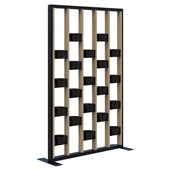 CONNECT ZONE DIVIDER PLANTER L1200 x H1890MM CLASSIC OAK WITH BLACK FRAME