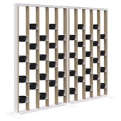 CONNECT ZONE DIVIDER  PLANTER L2400 x H1890MM CLASSIC OAK WITH WHITE FRAME