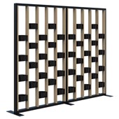 CONNECT ZONE DIVIDER  PLANTER L2400 x H1890MM CLASSIC OAK WITH BLACK FRAME