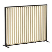 STUDIO DIVIDE FIN SCREEN H1200 X W1500MM BLACK FRAME ATLANTIC OAK 90DEG SLAT