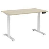 KNIGHT HAVEN ELECTRIC DESK W1200 X D700 X H6301280MM WHITE FRAME NORDIC MAPLE TOP