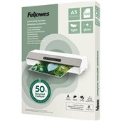 FELLOWES LAMINATING POUCHES LIGHT RECYCLED A3 GLOSS PACK 100