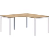 AVERO WORKSTATION 90 DEGREES 1800X1800MM WHITE FRAME CLASSIC OAK TOP