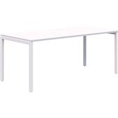 AVERO CANTEEN TABLE 1500X800MM WHITE FRAME SNOW VELVET TOP