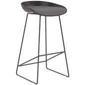 KNIGHT KIRO BARSTOOL BLACK FRAME BLACK SHELL WITH PEWTER SEAT PAD