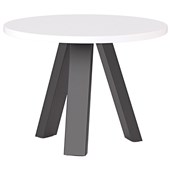 KNIGHT METALLUM COFFEE TABLE ROUND D600MM BLACK LEGS WHITE TOP