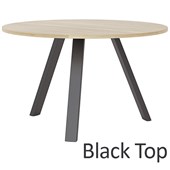 KNIGHT METALLUM COFFEE TABLE ROUND D600MM BLACK LEGS BLACK TOP