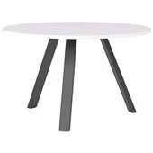 KNIGHT METALLUM MEETING TABLE ROUND D1200MM BLACK LEGS WHITE TOP