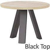 KNIGHT METALLUM MEETING TABLE ROUND D1200MM BLACK LEGS BLACK TOP