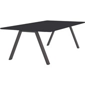 KNIGHT METALLUM BOARDROOM TABLE L2400 X D1200MM BLACK LEGS BLACK TOP