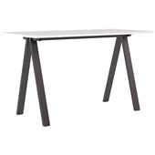 KNIGHT METALLUM BAR LEANER L1800 X D900MM BLACK LEGS WHITE TOP