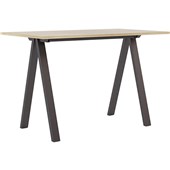 KNIGHT METALLUM BAR LEANER L1800 X D900MM BLACK LEGS ATLANTIC OAK TOP