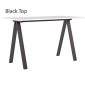 KNIGHT METALLUM BAR LEANER L1800 X D900MM BLACK LEGS BLACK TOP