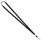 REXEL ID LANYARD FLAT STYLE WITH SWIVEL CLIP BLACK PACK 10