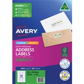 AVERY 959029 L7159 ADDRESS LABELS QUICK PEEL 24UP W64 X L338MM WHITE PACK 100