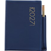 COLLINS DIARY POCKET PENCIL A72PP W74 X L105MM NAVY 2 DAYS PER PAGE PVC ODD YEAR