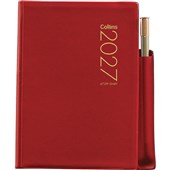 COLLINS DIARY POCKET PENCIL A72PP W74 X L105MM RED 2 DAYS PER PAGE PVC ODD YEAR