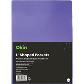 OKIN LSHAPED POCKET A4 PURPLE PACK 12