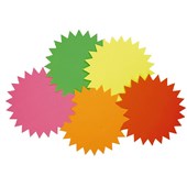 POINT OF SALE CARD STAR LARGE 203MM ASSORTED COLOURS PACK 20
