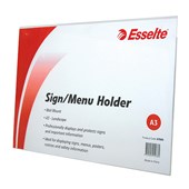 ESSELTE SIGN  MENU HOLDER WALL MOUNT LANDSCAPE A3 CLEAR