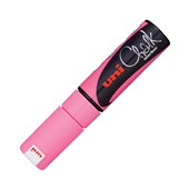 UNI CHALK MARKER CHISEL TIP 8MM FLUORO PINK