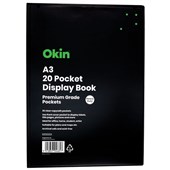 OKIN INSERT DISPLAY BOOK 20 POCKET A3 BLACK